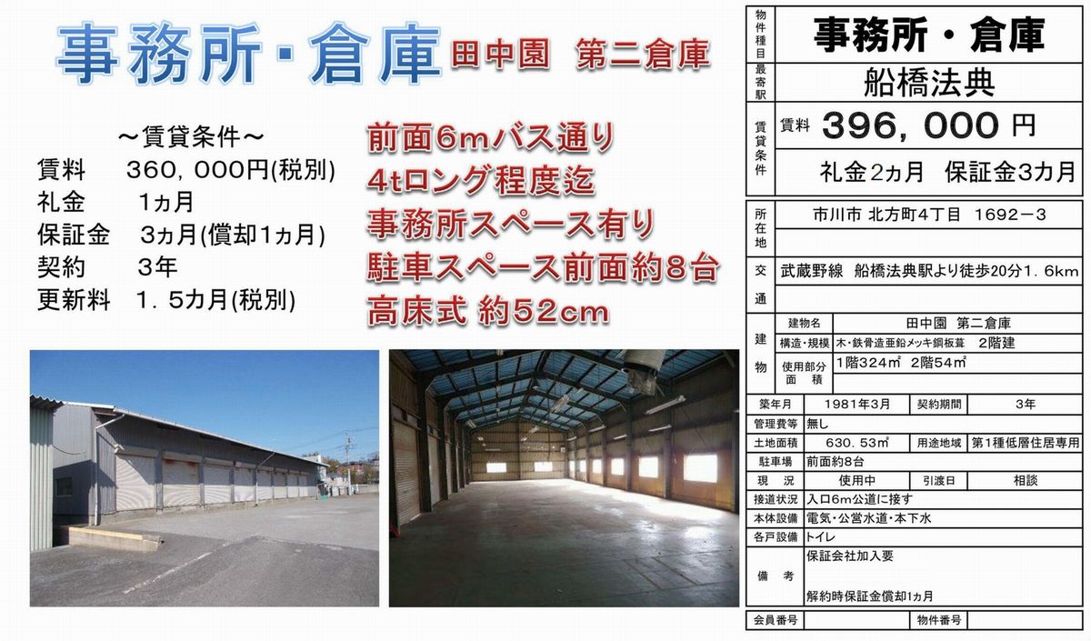 貸工場・貸倉庫・貸地|市川市北方町4-1692-3の貸し倉庫・貸し 貸工場・貸倉庫・貸地|市川市北方町4-1692-3の貸し倉庫・貸し